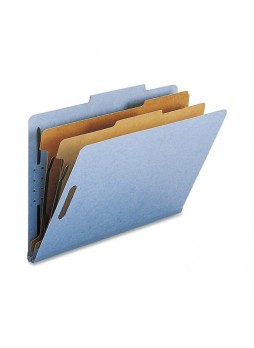 Legal - 8.50" Width x 14" Sheet Size - 2" Fastener Capacity for Folder - 2 Dividers - 25 pt. Folder Thickness - Blue - Recycled - 10 / Box - natsp17224